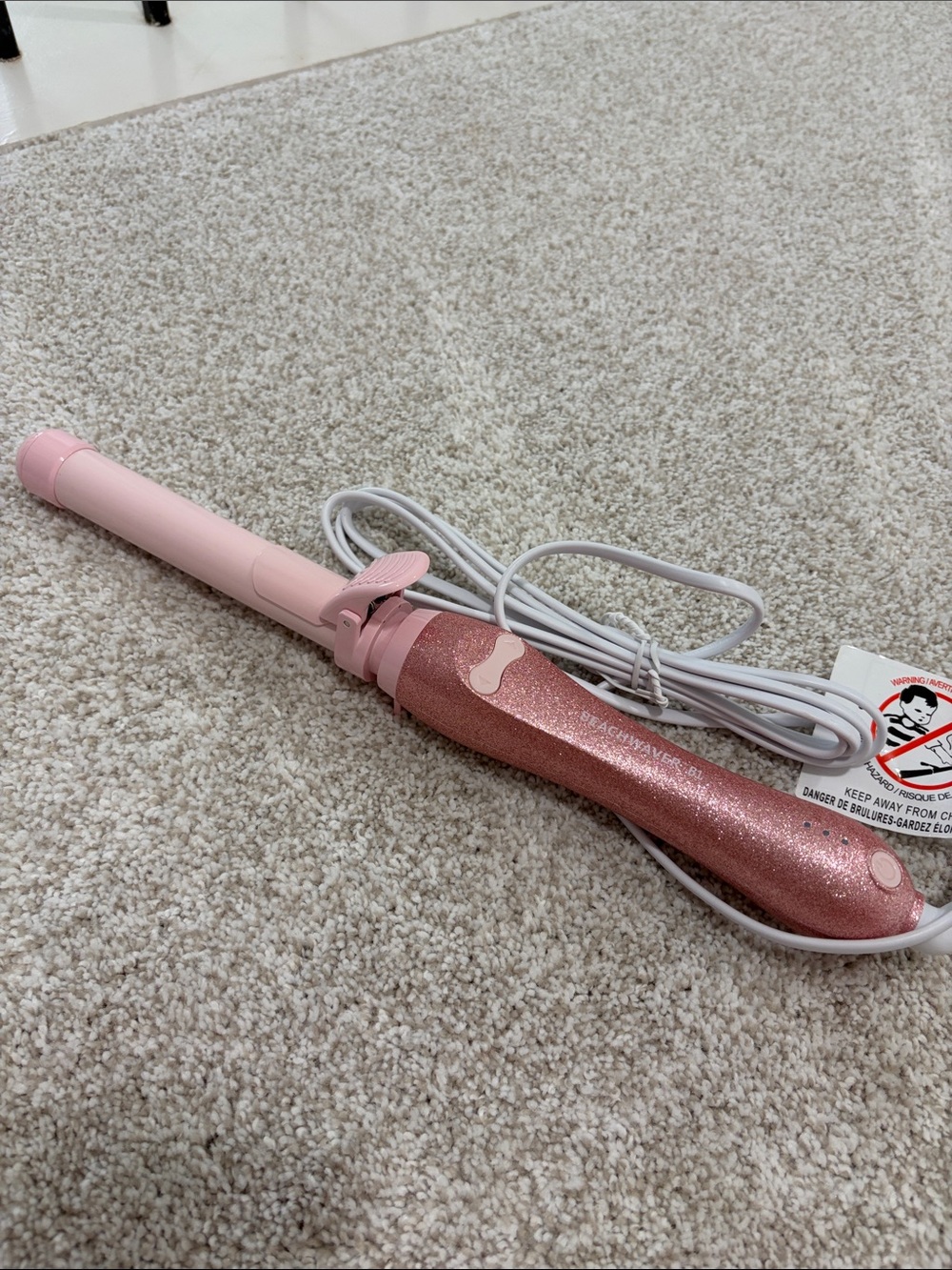 NEW Beachwaver Glitter Pink 1" Curling Wand